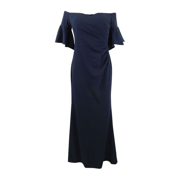 Calvin Klein Women's Sweetheart Off-The-Shoulder Gown (2, Indigo) - Picture 1 of 2